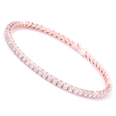 18K White, Rose or Yellow Gold 6.5" 2.45ct Diamond Flex Bracelet