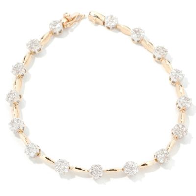 14K White or Yellow Gold 7" 2.00ct Diamond Bracelet