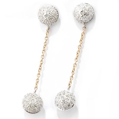 J307744 - 14K White / Yellow Gold Diamond Drop Earrings