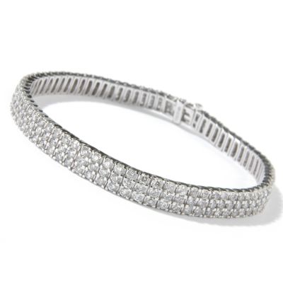14K White Gold 7.5" 5.00ct Diamond Bracelet