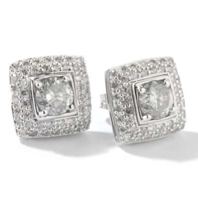 14K White Gold 1.50ct Diamond Square Earrings