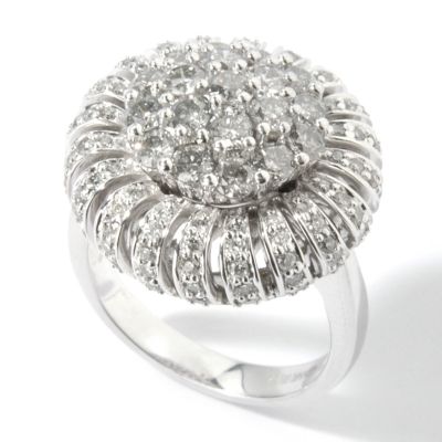 14K White Gold 1.96ct Diamond Flower Ring