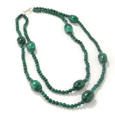 10K 19" Malachite Double Strand Necklace