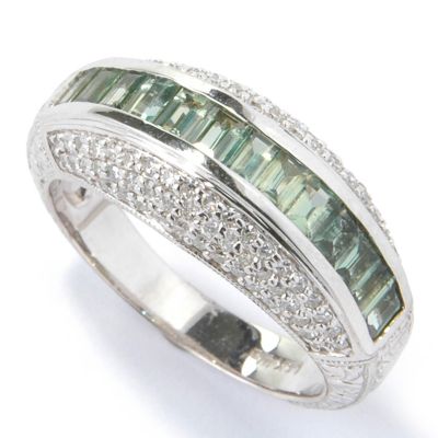 14K White Gold Alexandrite & Diamond Ring