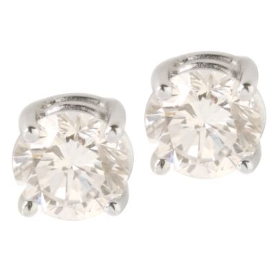 14K WG 0.66ct Diamond Stud Earrings, H-I & SI2