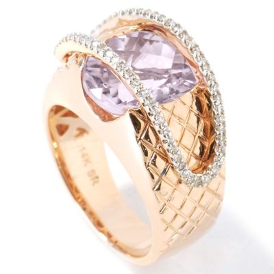 Amethyst Jewelry & Diamond Cage Ring