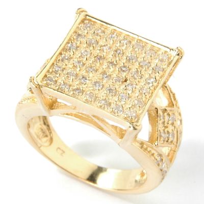 Sterling Silver / 18K Plated Square Cut Yellow Brilliante Ring