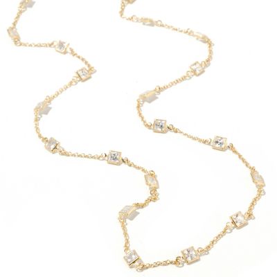 J308786 - Sterling Silver / Choice Plating 40" Brilliante Station Necklace