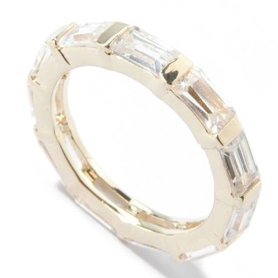 Sterling Silver / Platinum or 18K Choice Vermeil Brilliante Eternity Ring