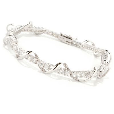 J308922 - Sterling Silver / Rhodium 7.5" or 8" Brilliante Line Swirl Bracelet