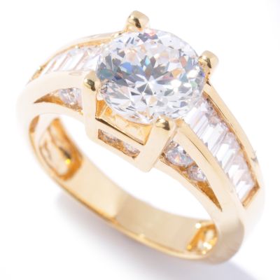Sterling Silver / Platinum or 18K Vermeil Scintilla Cut Brilliante Ring