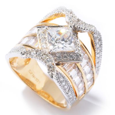 Sterling Silver / Platinum & 18K Vermeil Brilliante Split Shank Ring