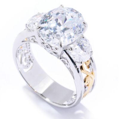 Sterling Silver / Platinum & 18K Vermeil Scintilla Cut Brilliante Ring