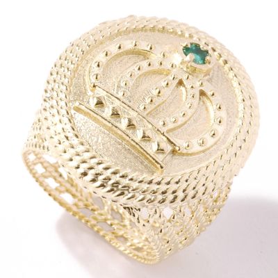 14K Amazing Emerald Accent Royal 