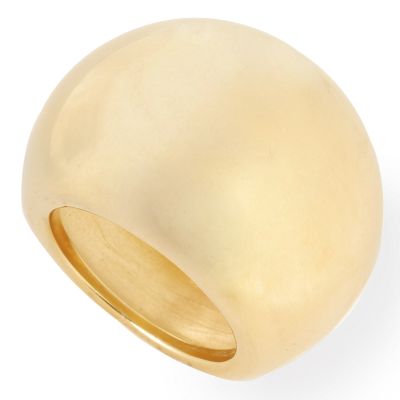 J309220 - Sterling Silver / 14K Vermeil Bold Modern High Polished Domed Ring