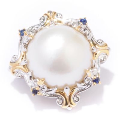 Sterling Silver / Palladium / 18K Vermeil Mabe Cultured Pearl Brooch