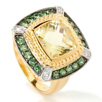 J311314 - Sterling Silver / 18K Vermeil Ouro Verde & Multi-Gem Ring