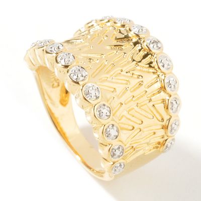 J311355 - 925 Fusion&trade; Etched Diamond Accent Scoop Ring