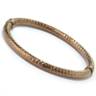 J311451 - 925 Fusion&trade; 7.25" or 8" Stella Diamond-Cut Hinged Bangle Bracelet