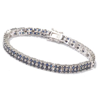 Sterling Silver / Platinum 7.25" Gemstone Choice Two-Row Bracelet