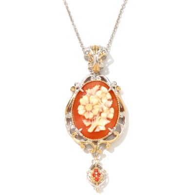 Sterling Silver / Palladium / 18K Vermeil Shell Cameo Pendant w/ Chain