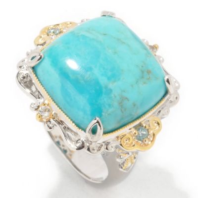 J311534 - Sterling Silver / Palladium / 18K Vermeil Kingman Turquoise Ring