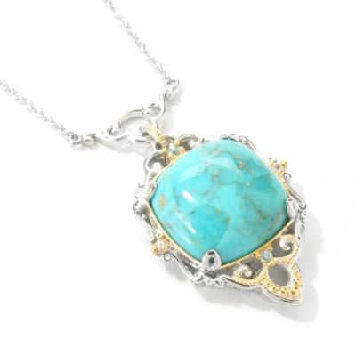 Sterling Silver / Palladium / 18K Kingman Turquoise Necklace