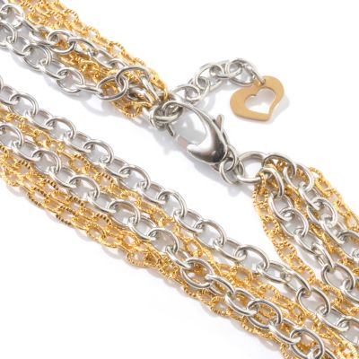 Stainless Steel / Two-Tone 20" Multi-Strand Necklace w/ 1.5" Extender