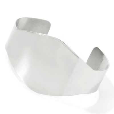 Stainless Steel 7" Polished Angled Cuff Bracelet