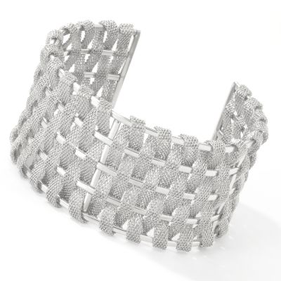 Stainless Steel 7" Woven Mesh Cuff Bracelet