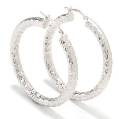 J311578 - 925 Fusion&trade; "Stella" Diamond-Cut Hoop Earrings