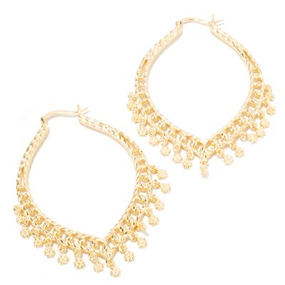 J311623 -  925 Fusion&trade; Marquise-Shaped Hoop & Dangle Earrings