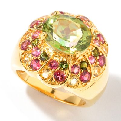 Sterling Silver / 18K Rose Vermeil Pink Topaz & Tourmaline Ring