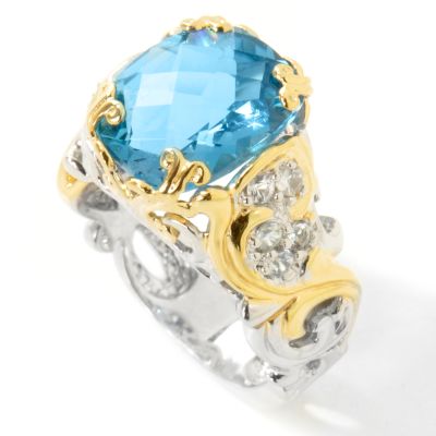 J311767 -  Sterling Silver / Palladium / 18K Vermeil London Blue Topaz Ring