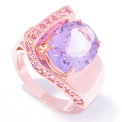 Sterling Silver / 18K Rose Vermeil Pink Amethyst & Sapphire Ring