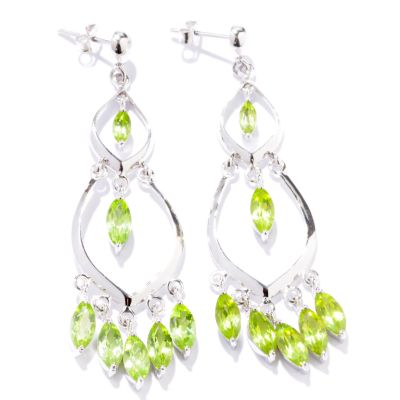Sterling Silver / Platinum Gemstone Choice Chandelier Earrings