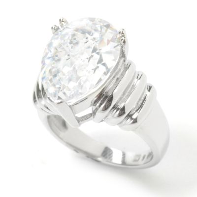Stainless Steel Pear Cut Brilliante Ring