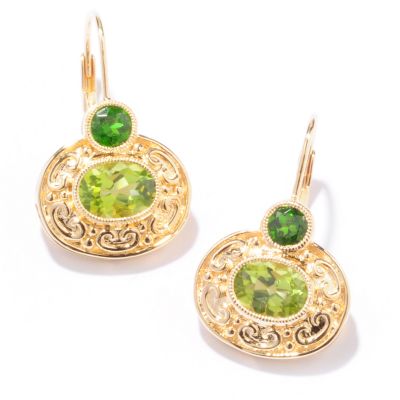 Sterling Silver / 18K Vermeil Peridot & Chrome Diopside Earrings