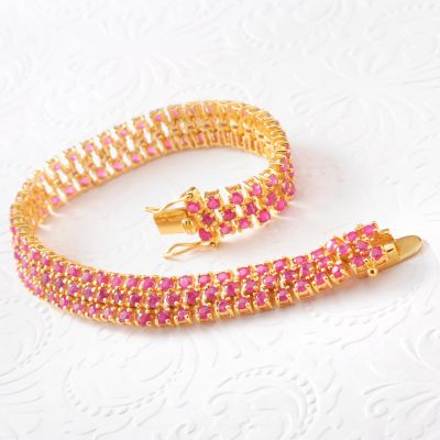 J311920 - Sterling Silver / Platinum or 18K Vermeil 7.25" or 8" Gem Choice Bracelet