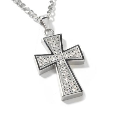 Stainless Steel Brilliante Cross Pendant w/ Chain