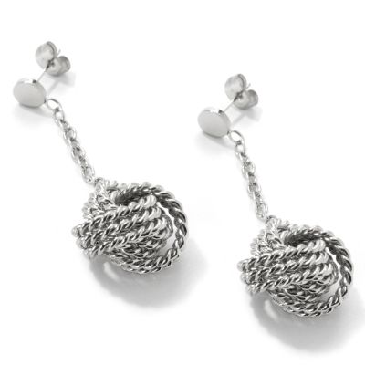 Stainless Steel Knot Dangle Earrings