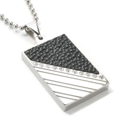 Stainless Steel Brilliante Stingray Dog Tag Pendant w/ Chain