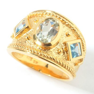 925 Fusion™ Etruscan-Style Colored Amethyst & Gem Ring