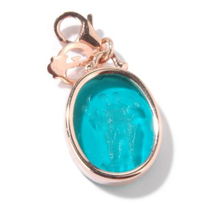 J312140 - 14K Rose Gold Venetian Glass or Porcelain Choice Cameo Charm