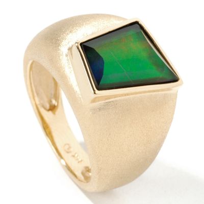 14K Gold Convex Ammolite Ring