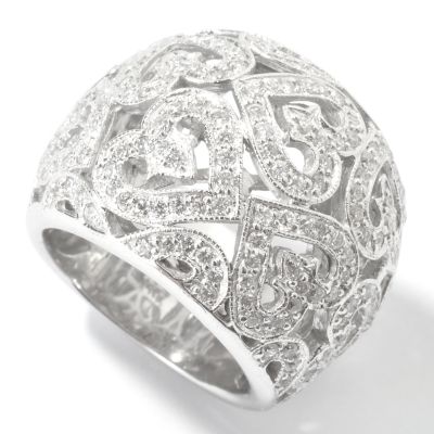 J313316 - 14K White Gold 1.97ct Diamond Heart Dome Ring