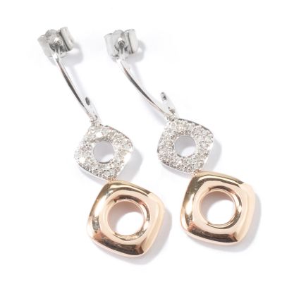 14K White / Rose Gold Diamond Earrings