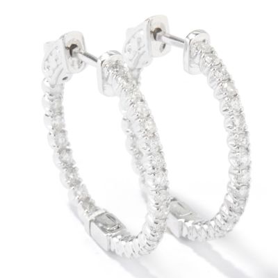 J313433 - 14K White Gold 1.00ct Diamond Hoop Earrings