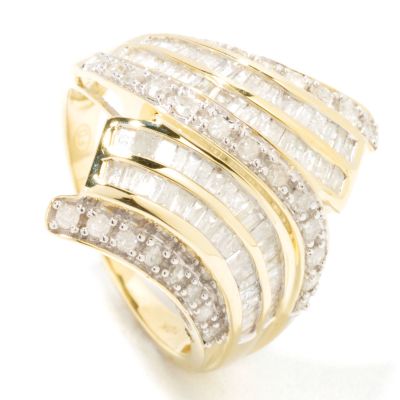 10K Diamond Round & Baguette Ring. YELLOW GOLD, 9 at ShopNBC.com