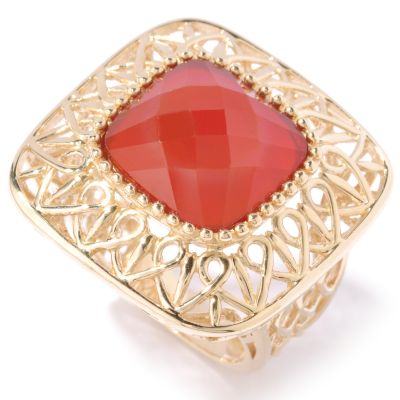 14K Gold Red Agate Ring
